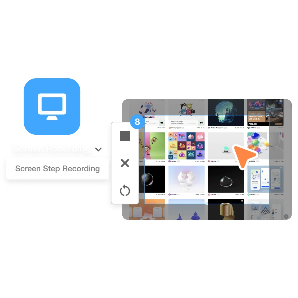 AI video generator feature that turns screen recordings into step-by-step tutorials with annotations and voiceovers.